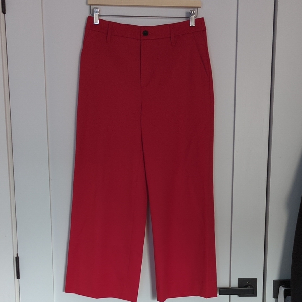 Banana Republic Red Dress Pants Wide-Leg